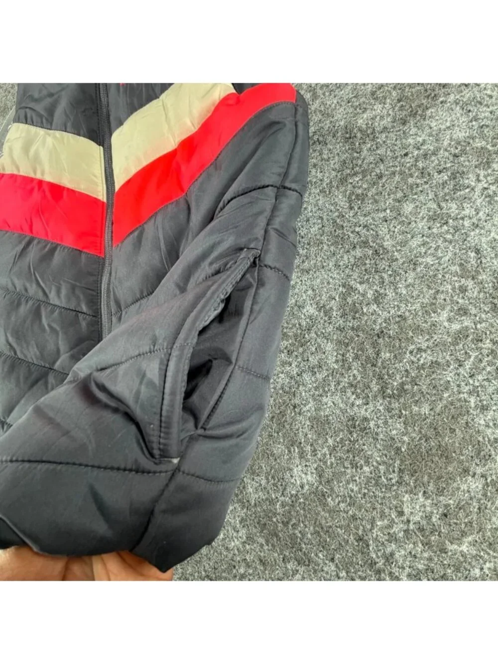 Puma Puffer‎ Vest Girls S Black Colorblock Full Zip Sleeveless Running Athletic
